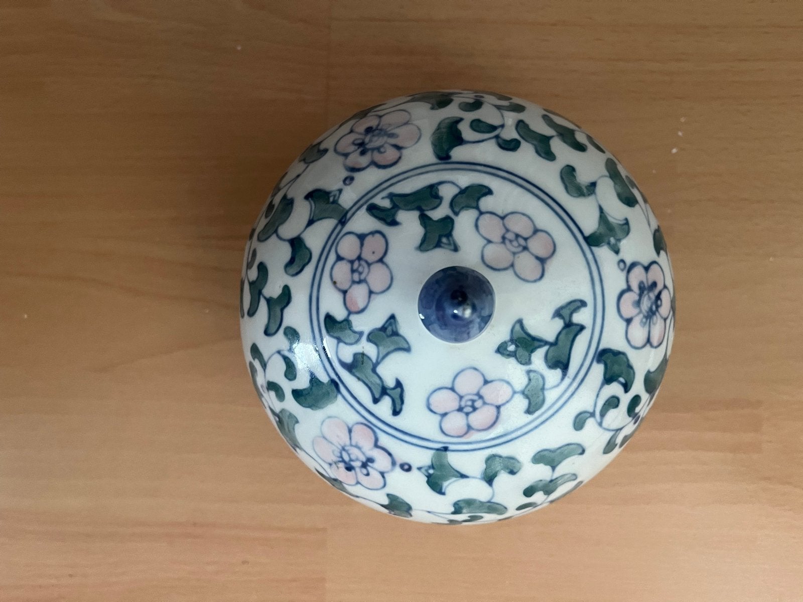 Vintage Chinees gemberpotje met bloemmotief, Ophalen of Verzenden