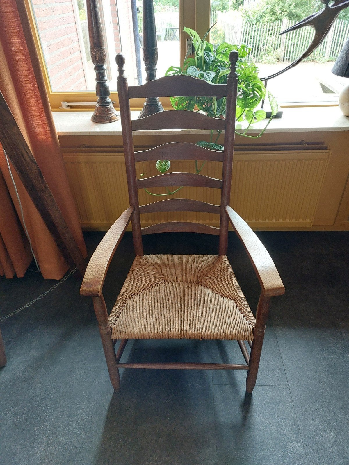 Stoel met biezen zitting, Huis en Inrichting, Stoelen, Ophalen, Eén