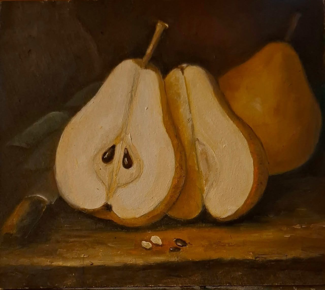 Stilleven peren schilderij, Ophalen of Verzenden