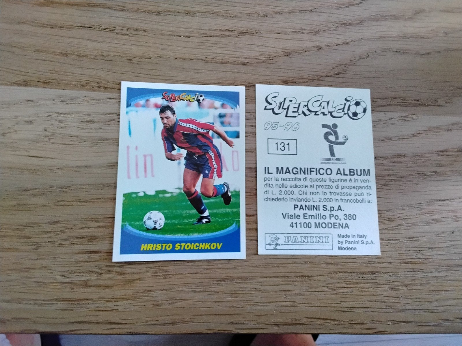 Panini Super Calcio 95-96 Hristo Stoichkov Sticker 131, Ophalen of Verzenden, Zo goed als nieuw, Buitenlandse clubs, Poster, Plaatje of Sticker