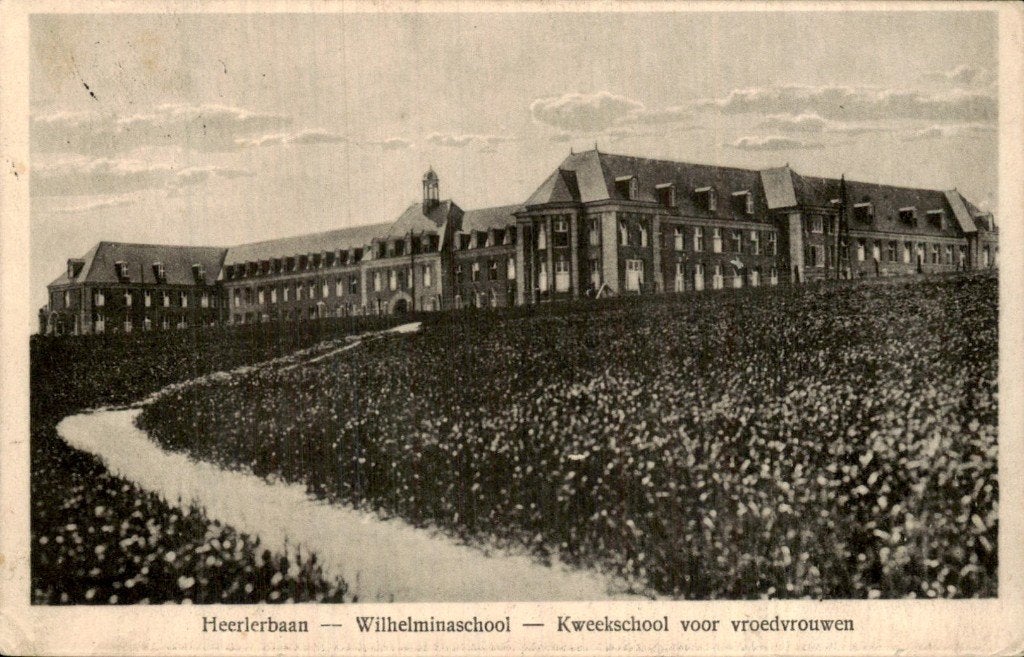 Heerlerbaan - Wilhelminaschool - Kweekschool voor vroedvrouw, Ophalen of Verzenden, 1920 tot 1940, Gelopen, Limburg