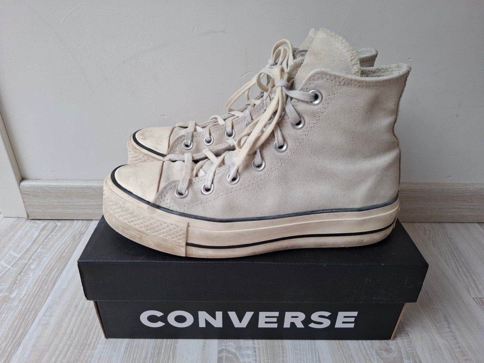 Converse All Star High Top Sneakers - Maat 38, Beige, Converse, Ophalen of Verzenden, Sneakers of Gympen