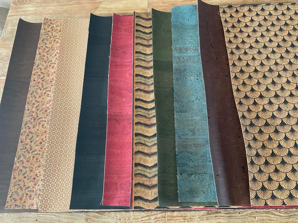 10 lappen kurk stof, Hobby en Vrije tijd, Overige materialen, Overige kleuren, Nieuw, Ophalen of Verzenden