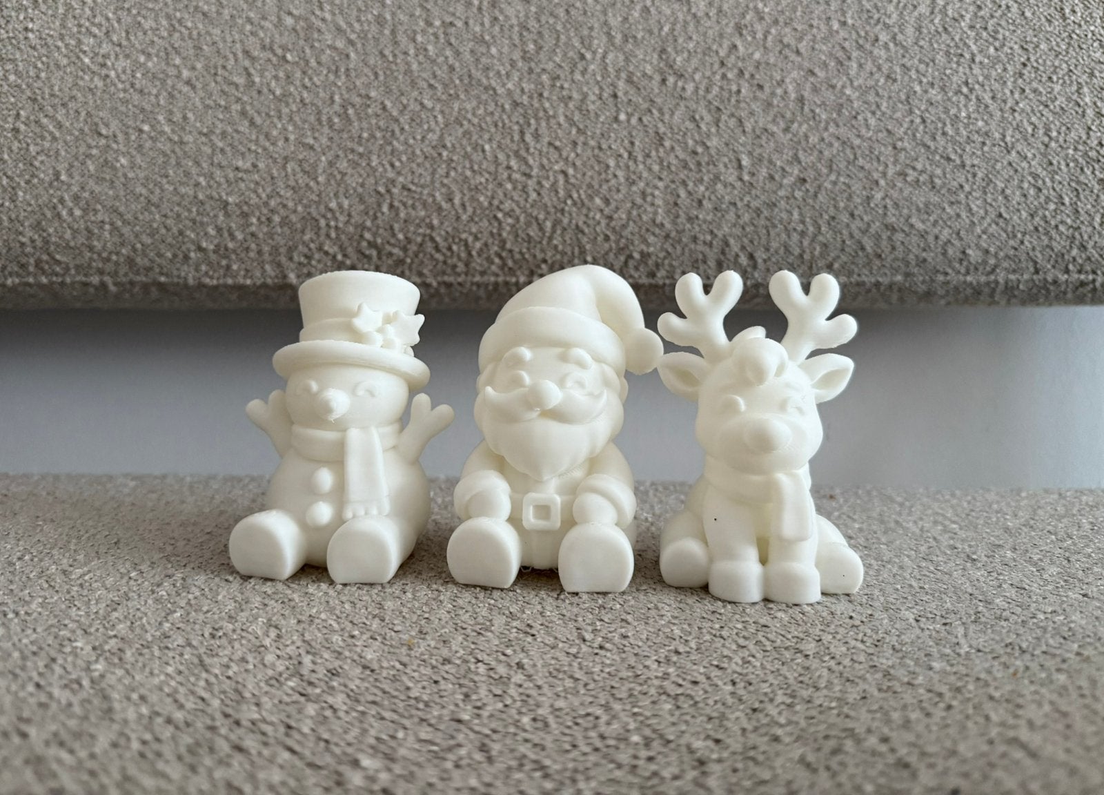Kerst decoratie setje rendier, kerstman en sneeuwpop, Ophalen of Verzenden, Zo goed als nieuw, Dier