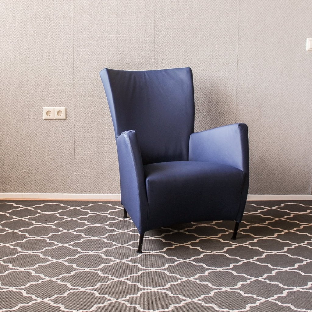 Montis Windy Fauteuil Kobaltblauw Leer - Zwart, Niet ingevuld, Zo goed als nieuw, Niet ingevuld, Niet ingevuld