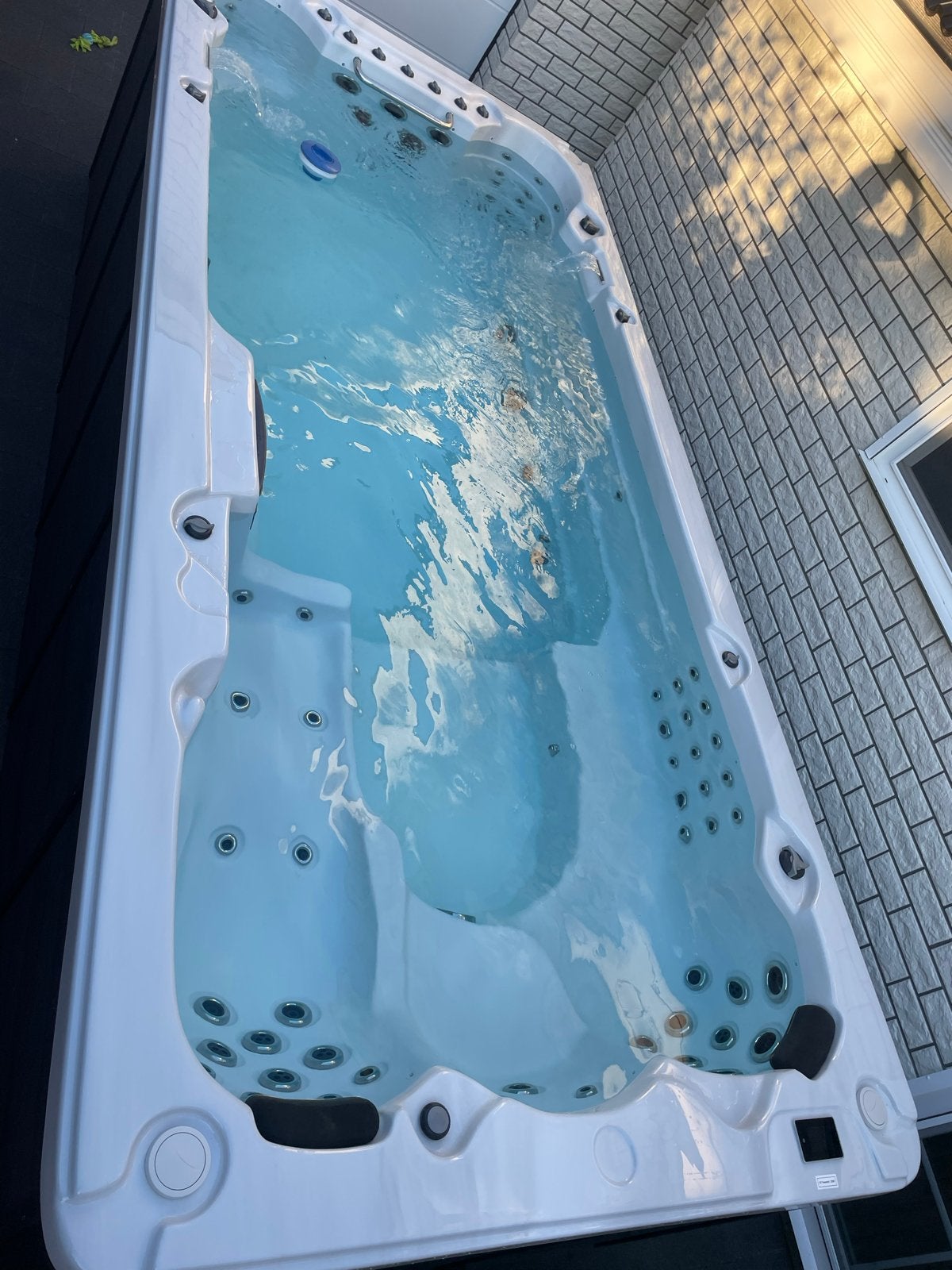 Luxe zwemspa met rol cover en klap deksel, Ophalen of Verzenden, Zo goed als nieuw