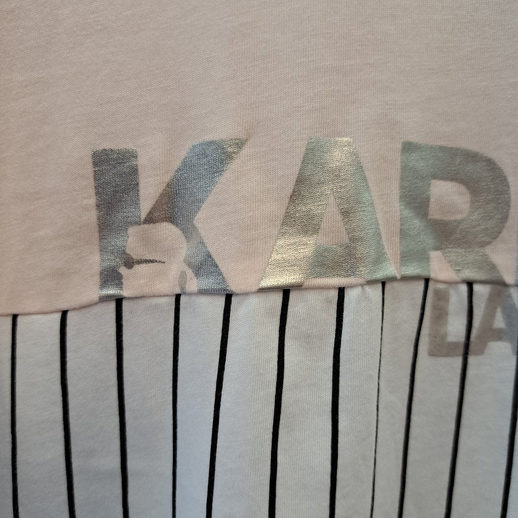 Karl Lagerfeld Kids shirt lichtroze + strepen 12jr 152 50960, Karl Lagerfeld, Meisje, ., Ophalen of Verzenden