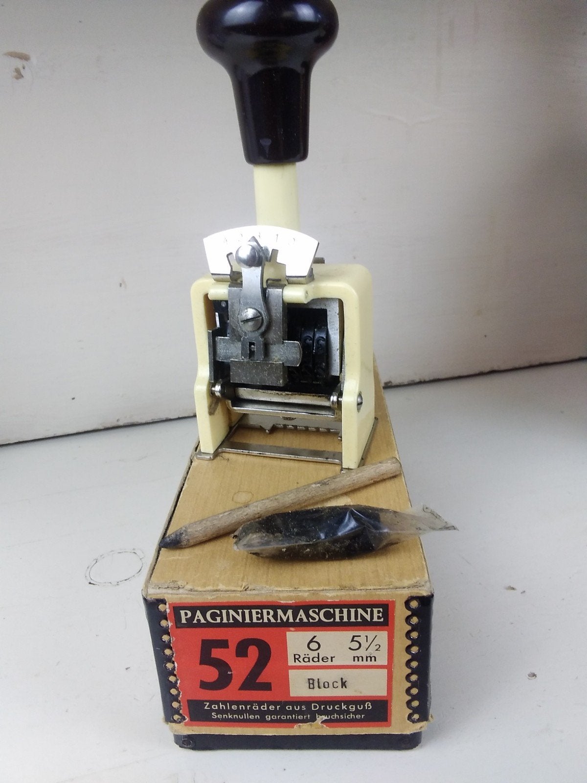 Vintage Paginier Machine 52 - Nummerstempel, Antiek en Kunst, Ophalen of Verzenden