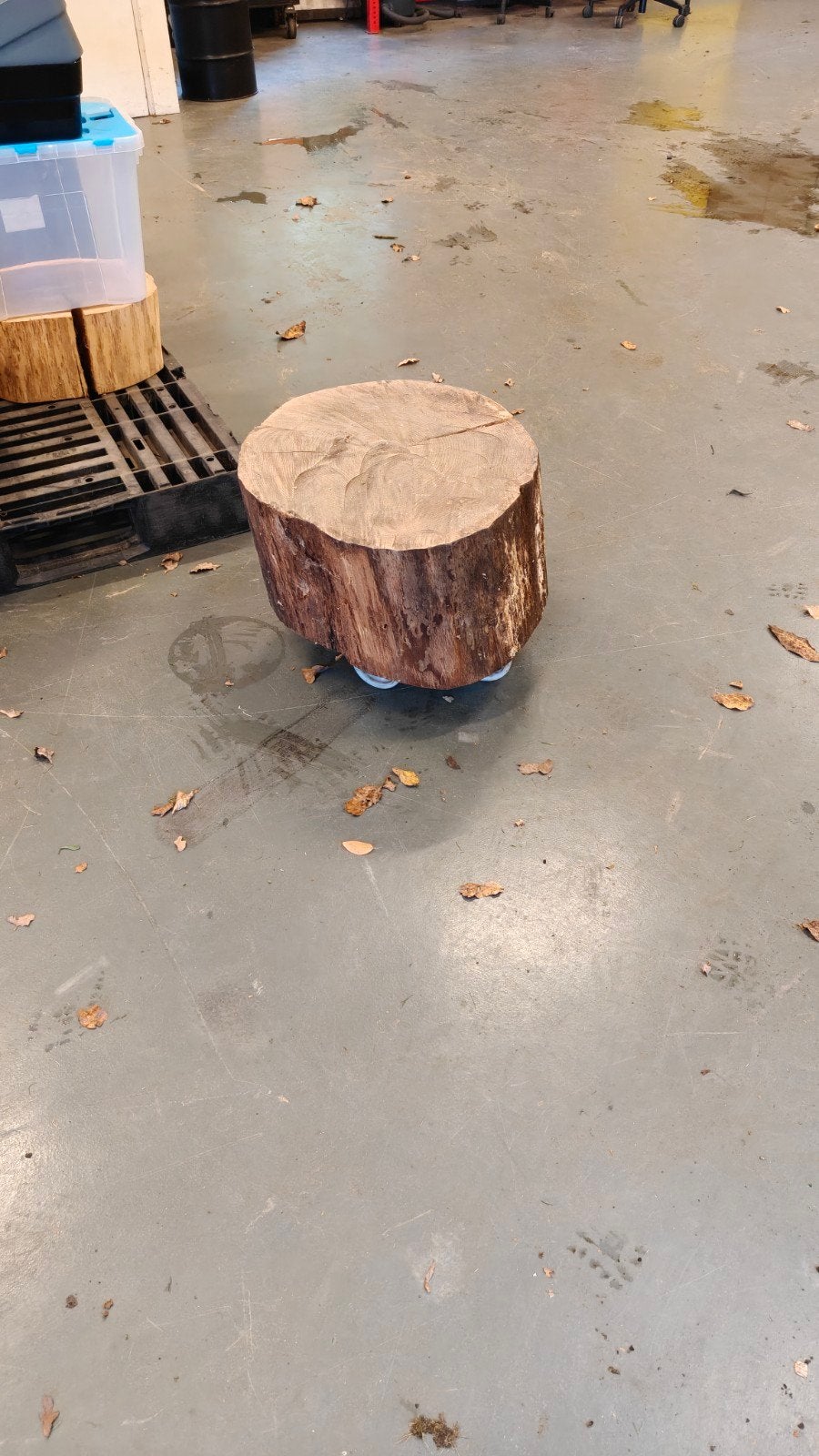 Eiken Houten Bijzettafel op Wielen - Rustiek Design, Ophalen, Hout, Gebruikt, Landelijk