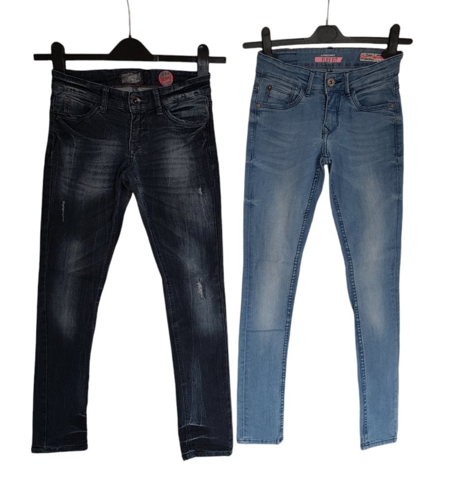 VINGINO flex fit jeans Barbera mid blue maat 11/146. ZGAN!, Kinderen en Baby's, Broek, Zo goed als nieuw, Vingino, Verzenden