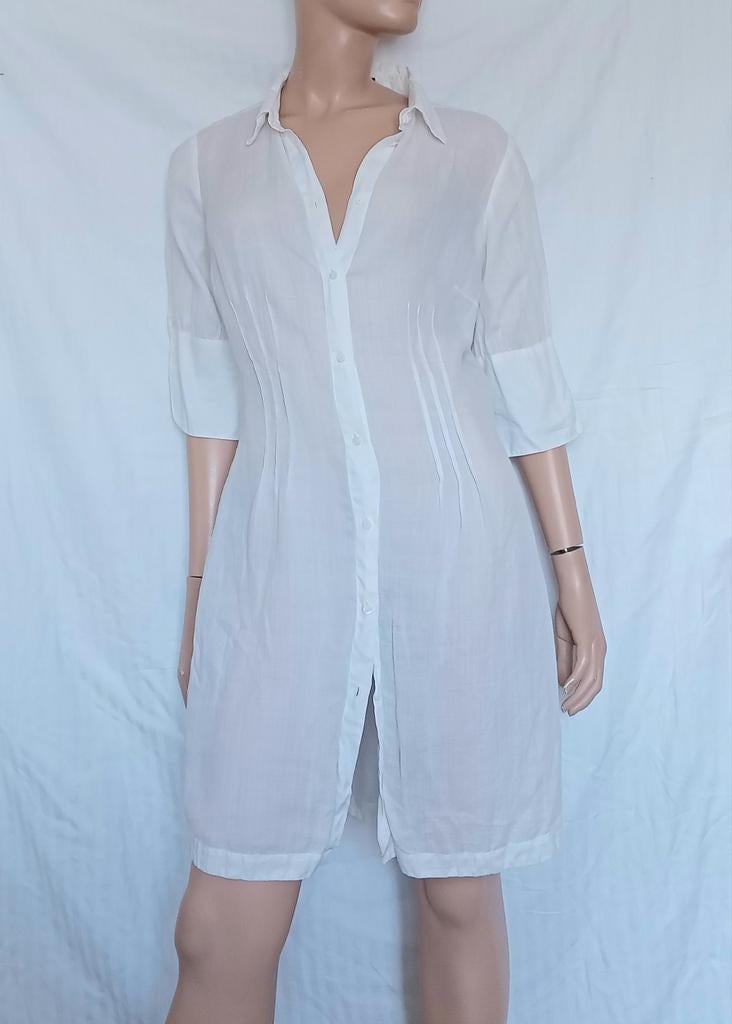 FFC Lange Linnen Blouse , Maat 38 - 40, Ophalen of Verzenden, Zo goed als nieuw, Maat 38/40 (M), Wit