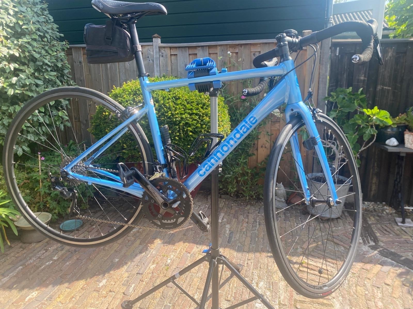 Cannondale Optimo 54 racefiets - Lichtblauw, zgan, Fietsen en Brommers, 28 inch, Aluminium, Zo goed als nieuw, Meer dan 20 versnellingen