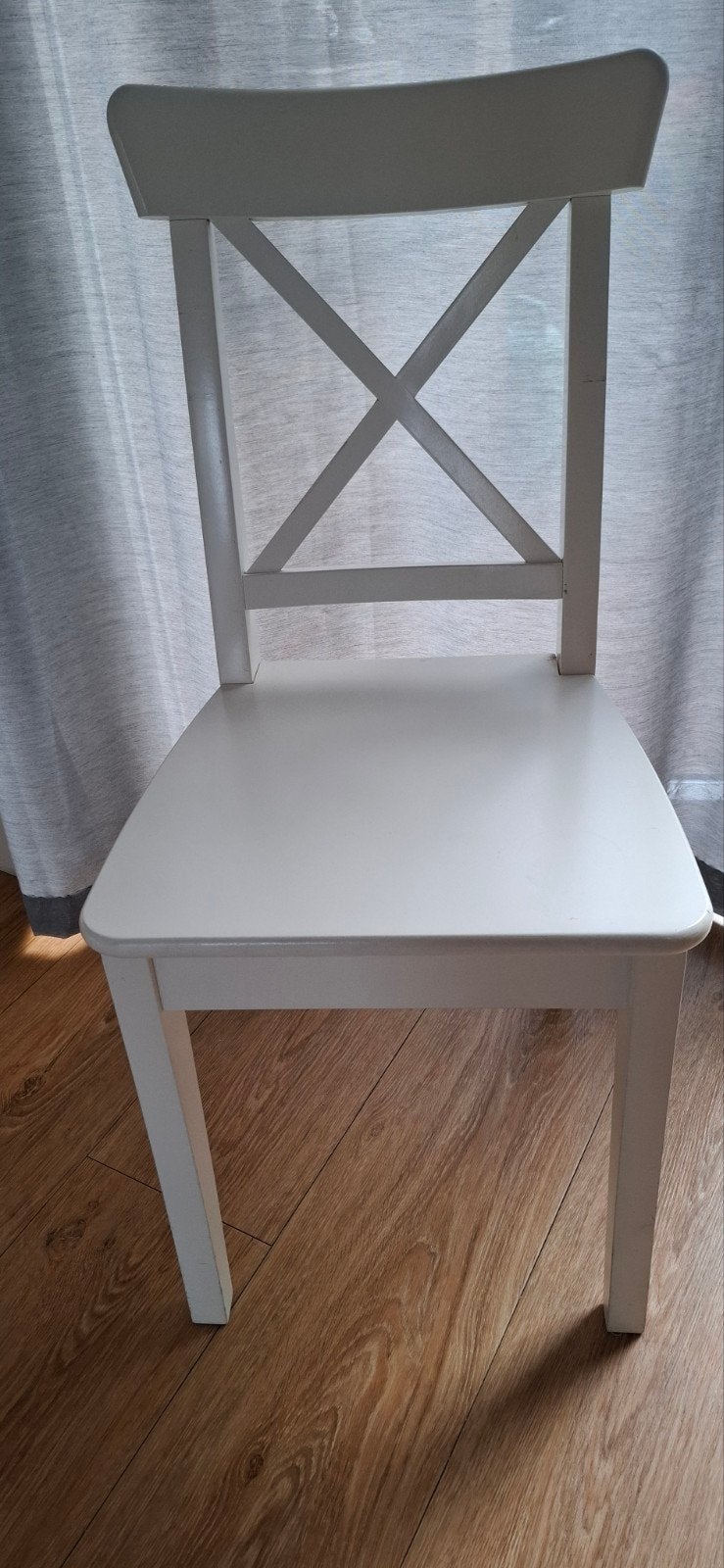 Witte houten stoel- Ingolf Ikea, Ophalen, Wit, Zo goed als nieuw, Eén