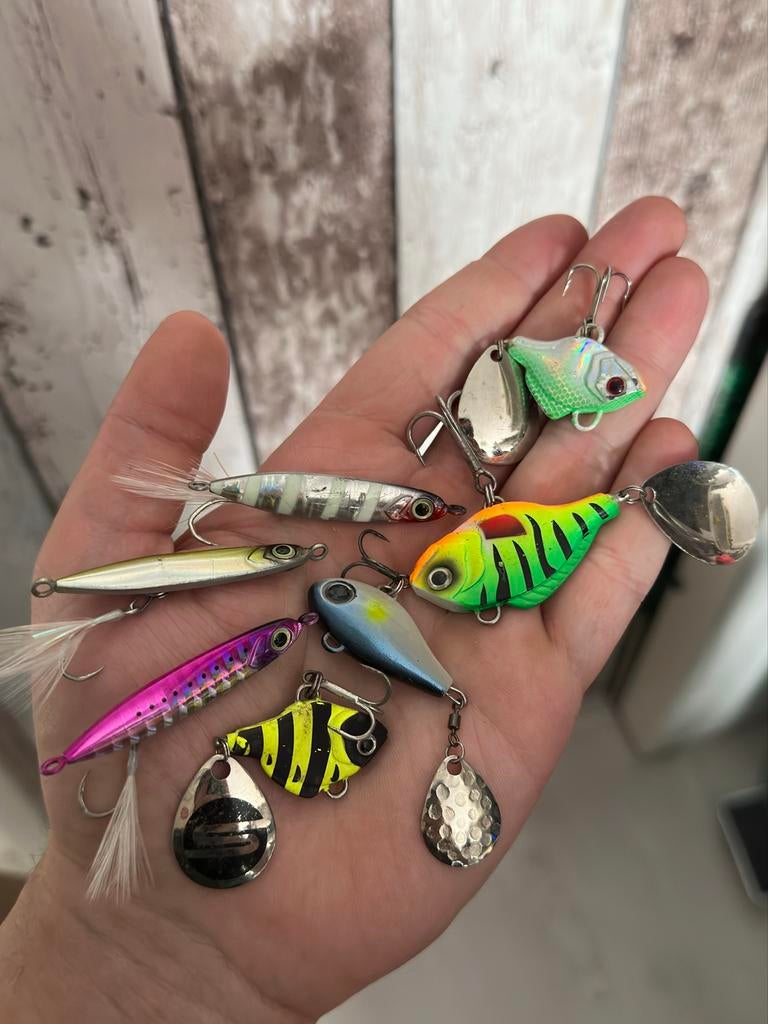 Roofblei kunstaas, pilkers en spintails, Ophalen of Verzenden, Zo goed als nieuw, Complete set