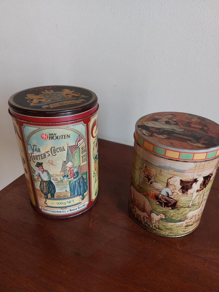 Twee oude blikken., Antiek en Kunst, Curiosa en Brocante, Ophalen of Verzenden
