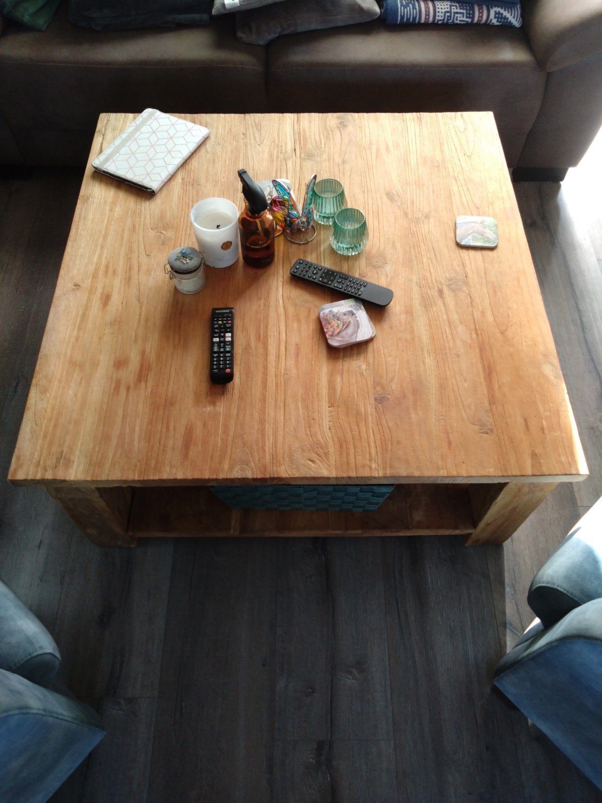 Salontafel Lorenzo serie 1m x 1m, Huis en Inrichting, Ophalen, Gebruikt, Vierkant, Overige houtsoorten