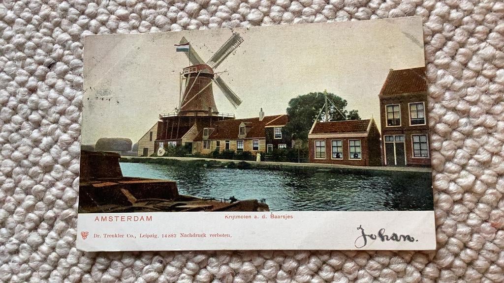 Ansichtkaart Amsterdam Krijtmolen a.d. Baarsjes 1903. 963, Verzamelen, Ophalen of Verzenden, Voor 1920, Gelopen, Noord-Holland