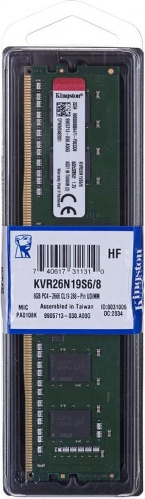 Kingston ValueRAM KVR26N19S6/8 8GB PC4-2666 CL19, Computers en Software, RAM geheugen, Nieuw, Desktop, 8 GB, DDR4, Ophalen of Verzenden