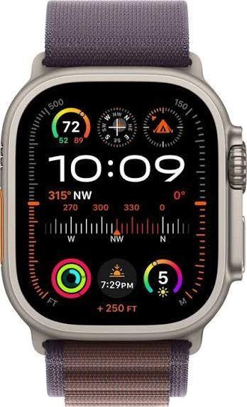 apple watch ultra 2 titanium indigo alpine loop, Ophalen, Zo goed als nieuw, Zwart, IOS