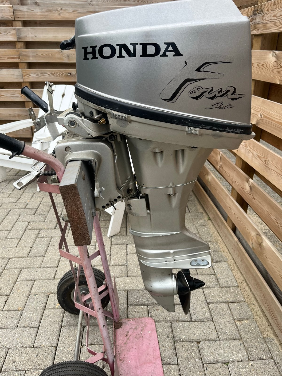 Honda 8 PK 4-takt Kortstaart met afstandsbediening en tank, Gebruikt, 5 tot 10 pk, Viertaktmotor, Ophalen of Verzenden