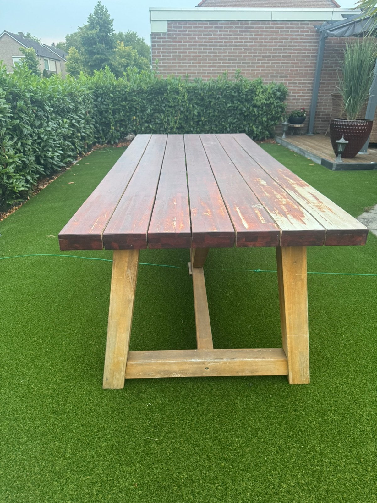 Tuintafel, Ophalen, Zo goed als nieuw, Rechthoekig, Hout