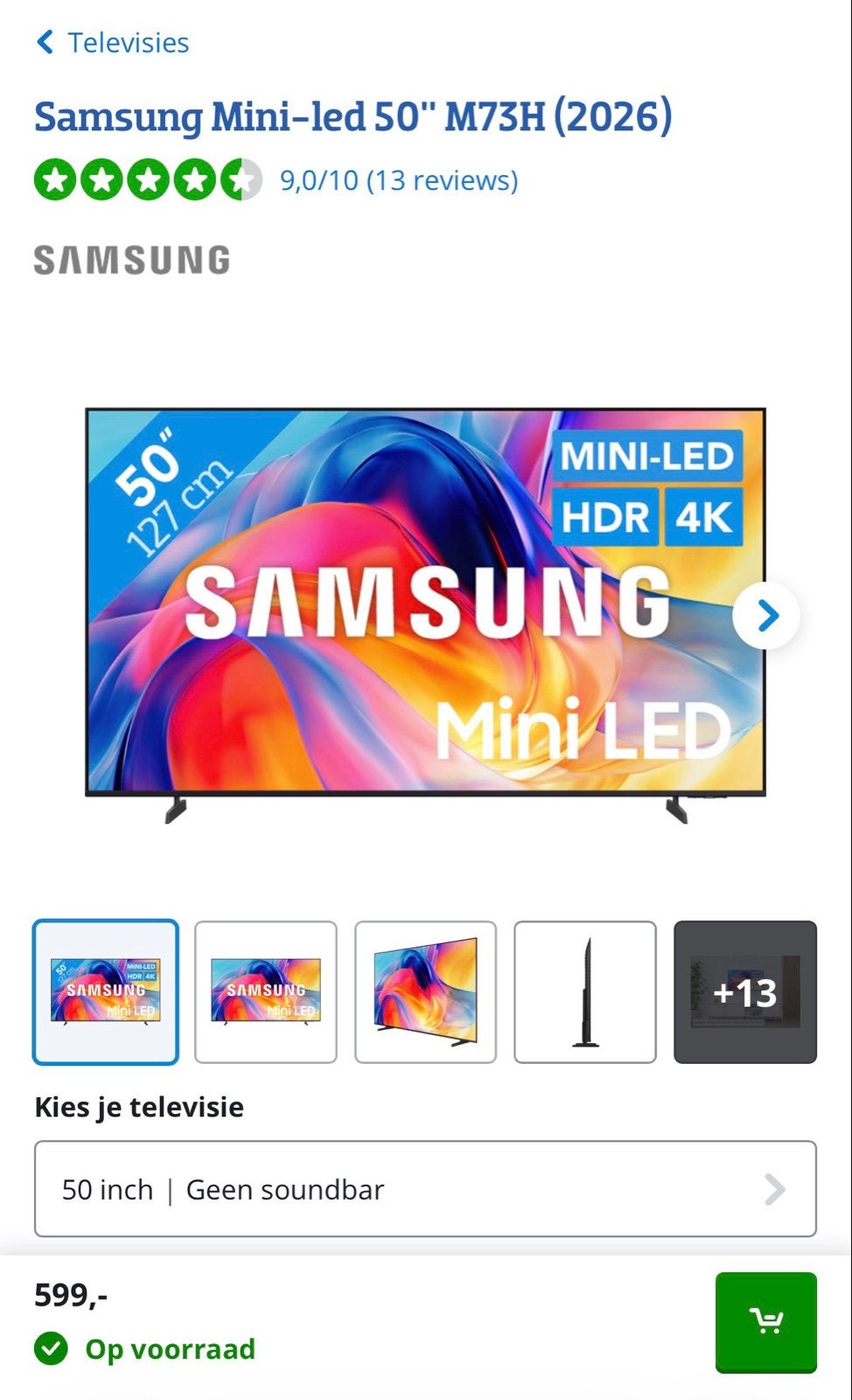 Foto 2 van Samsung Mini-LED 50" M73H (2026) 4K Smart TV