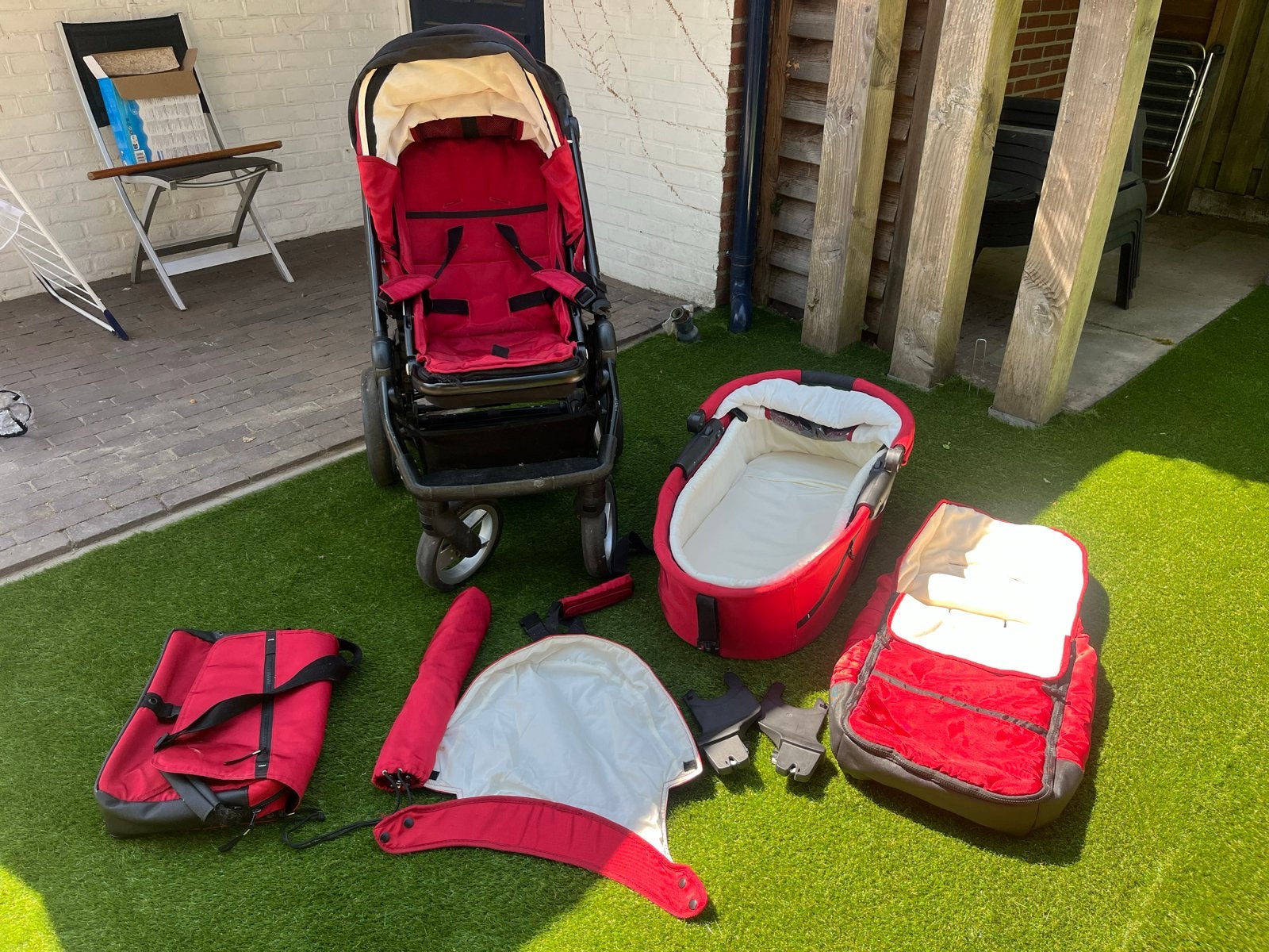 Mutsy EVO kinderwagen compleet met accessoires, Gebruikt, Ophalen of Verzenden, Combiwagen, Met reiswieg