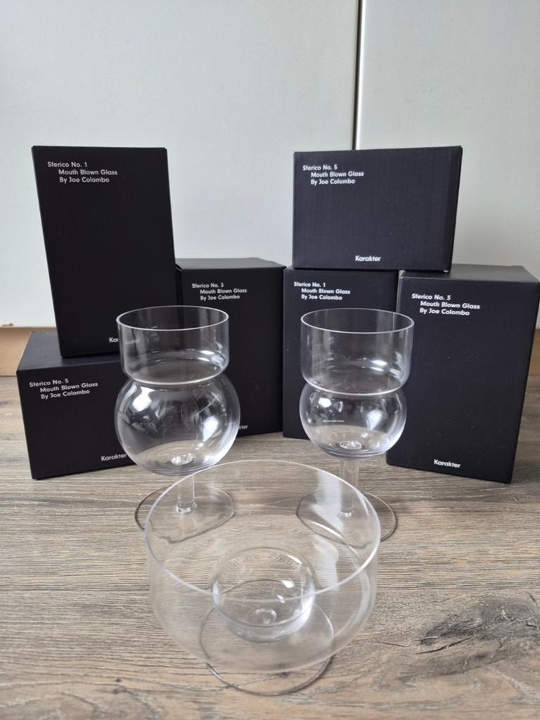 Joe Colombo Sferico glazenset (6 stuks) - N1, N3, N5, Verzamelen, Glas en Borrelglaasjes, Ophalen