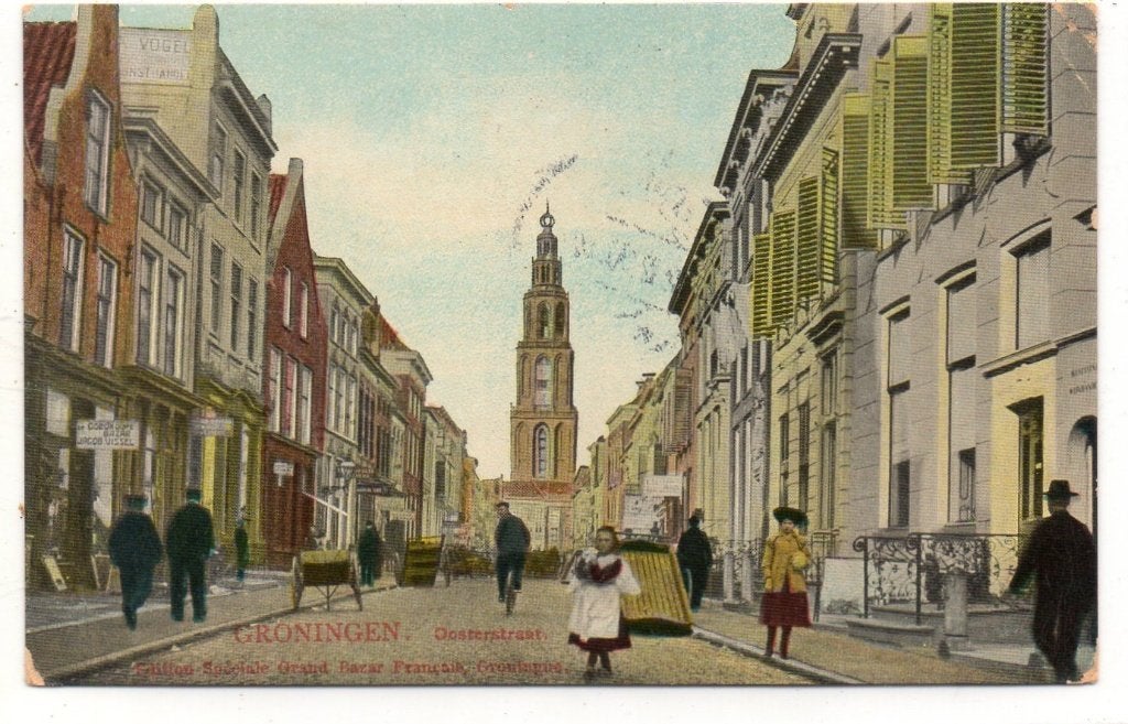Groningen   Oosterstraat, Verzamelen, Ansichtkaarten | Nederland, Ophalen of Verzenden, Voor 1920, Gelopen, Groningen