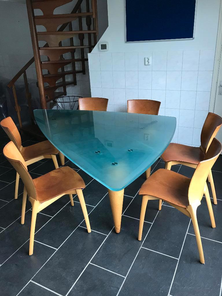 6 Cassina Cos stoelen Oskar Oscar Design vintage, Leer, Ophalen of Verzenden, Nvt, Eén