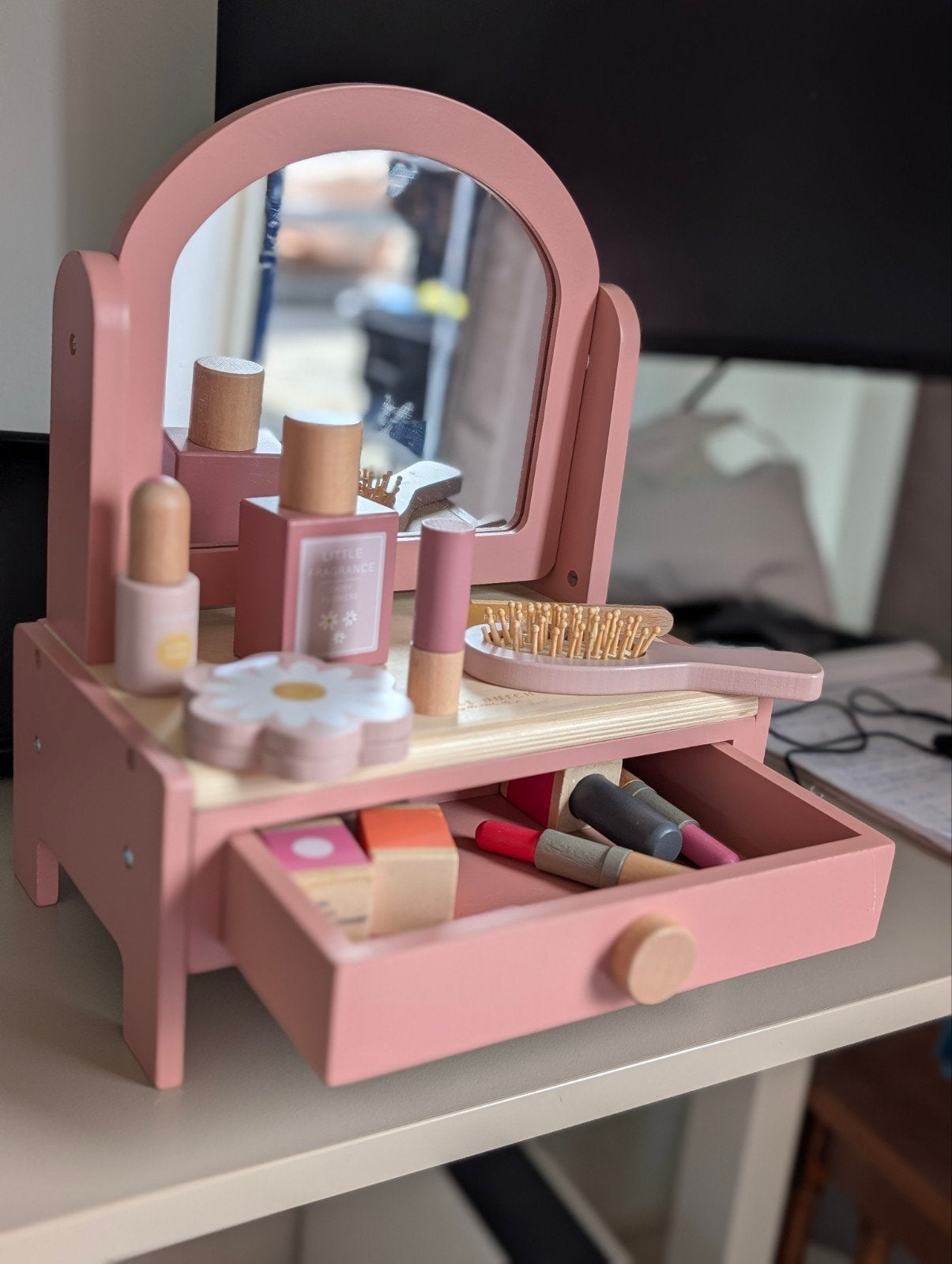 Little Dutch - Houten Make-up Tafeltje met Accessoires - Roz, Ophalen, Gebruikt, Knutselen