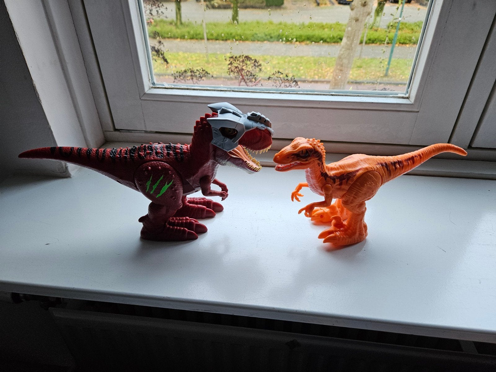 Robo alive speelgoed set - T-Rex en Raptor, Ophalen of Verzenden, Gebruikt