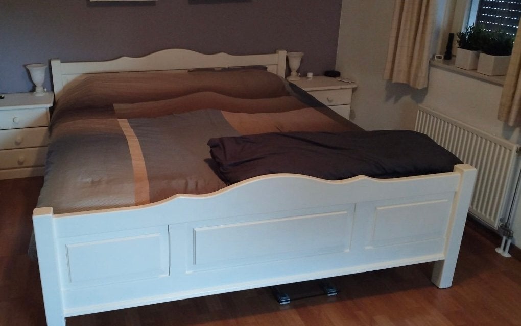 Tweepersoonsbed gratis, Ophalen, Wit, Tweepersoons, Zo goed als nieuw