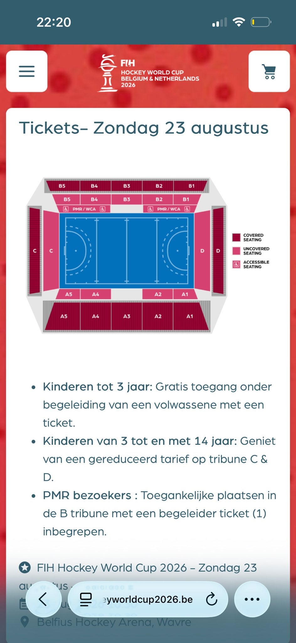 GEZOCHT wk hockey ticket, Tickets en Kaartjes, Twee personen