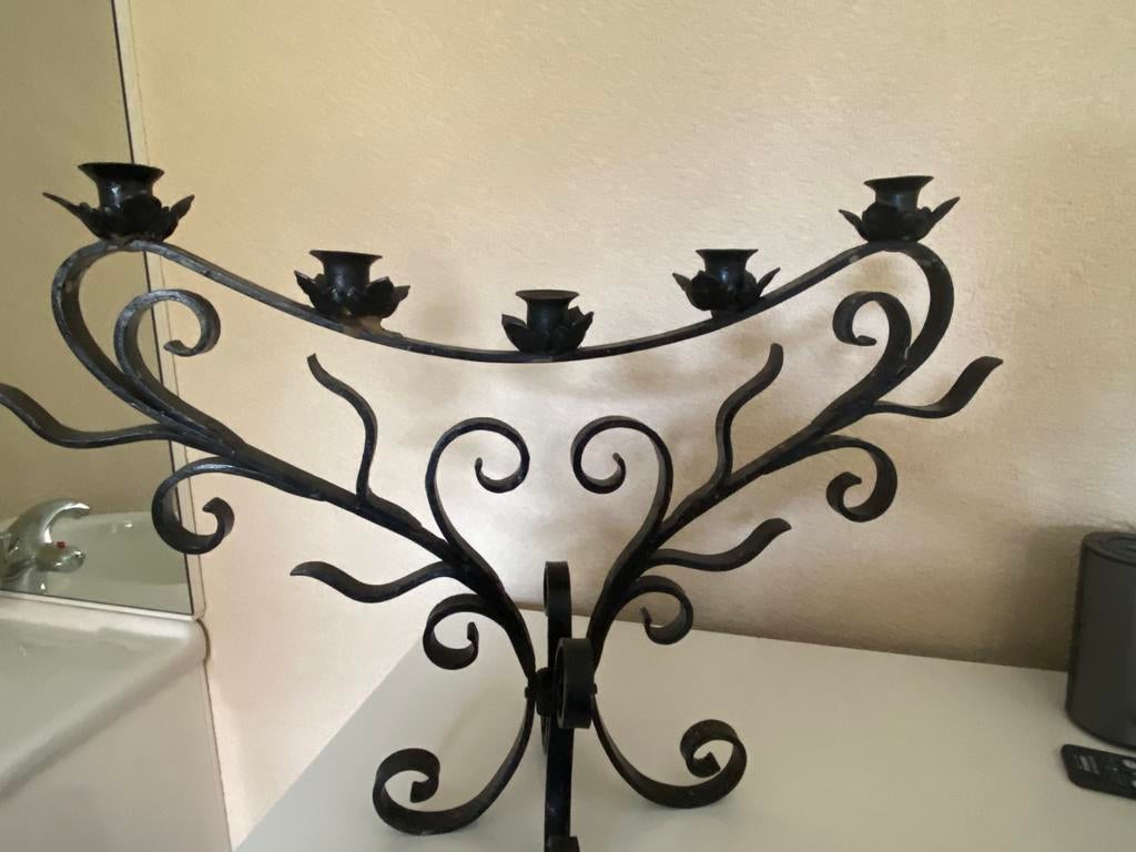 Metalen Kandelaar voor 5 kaarsen, Ophalen of Verzenden, Zo goed als nieuw, Metaal, Minder dan 25 cm