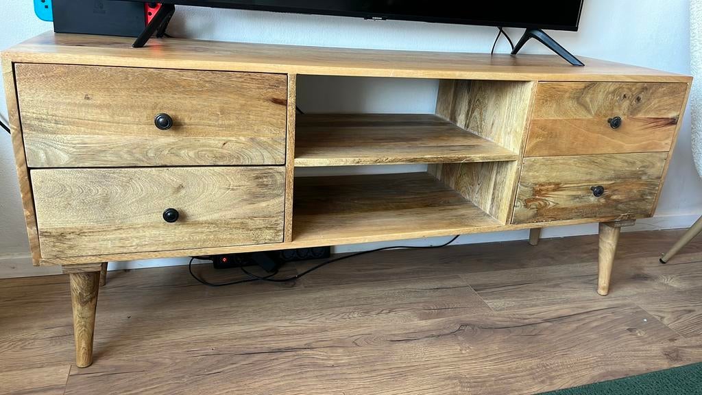 Massief tv meubel loods 5, Ophalen, 100 tot 150 cm, Zo goed als nieuw, Minder dan 100 cm