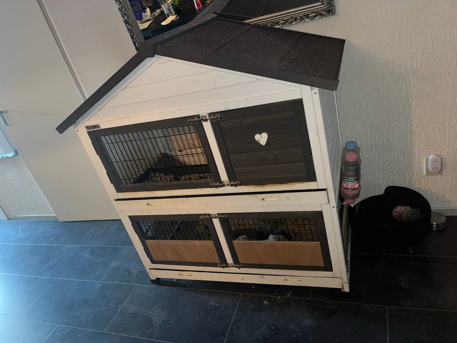 Dubbele grote konijnenhok met “zolder” en renuitbreiding., Ophalen, 90 cm of meer, Hok, 110 cm of meer
