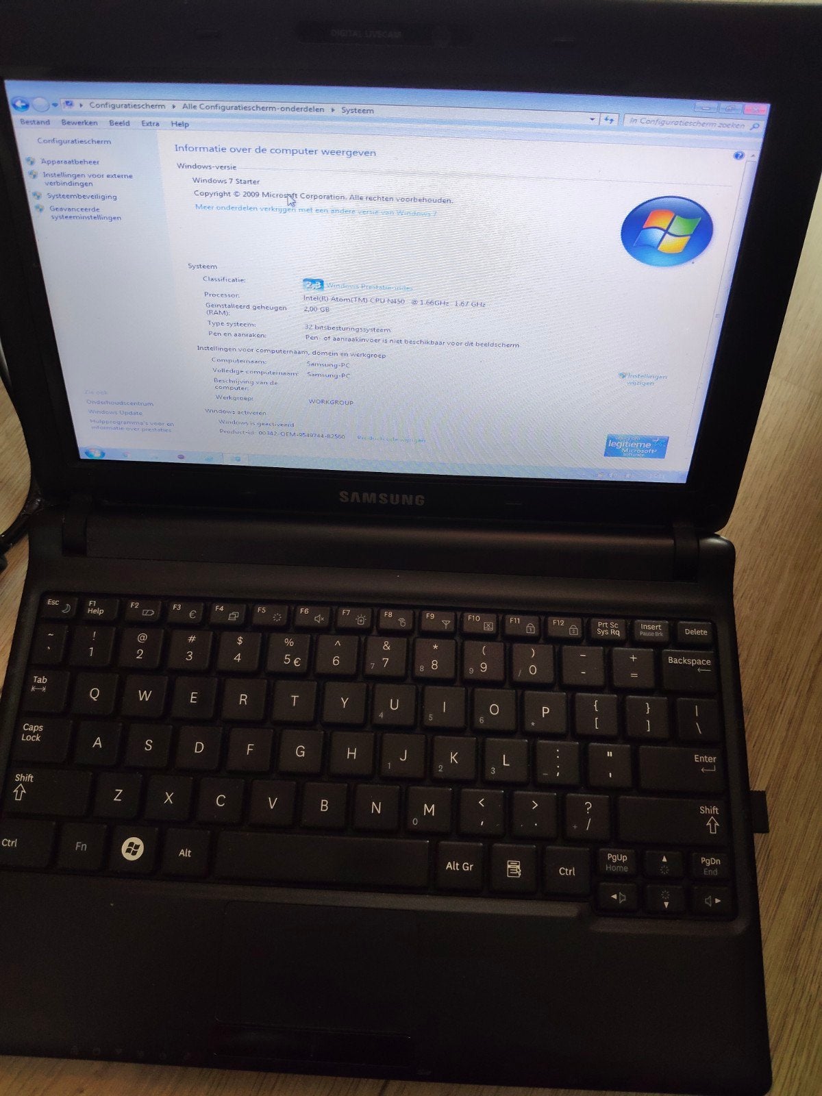 Samsung n150 plus mini laptop 160gb, Gebruikt, HDD, Minder dan 4 GB, Qwerty