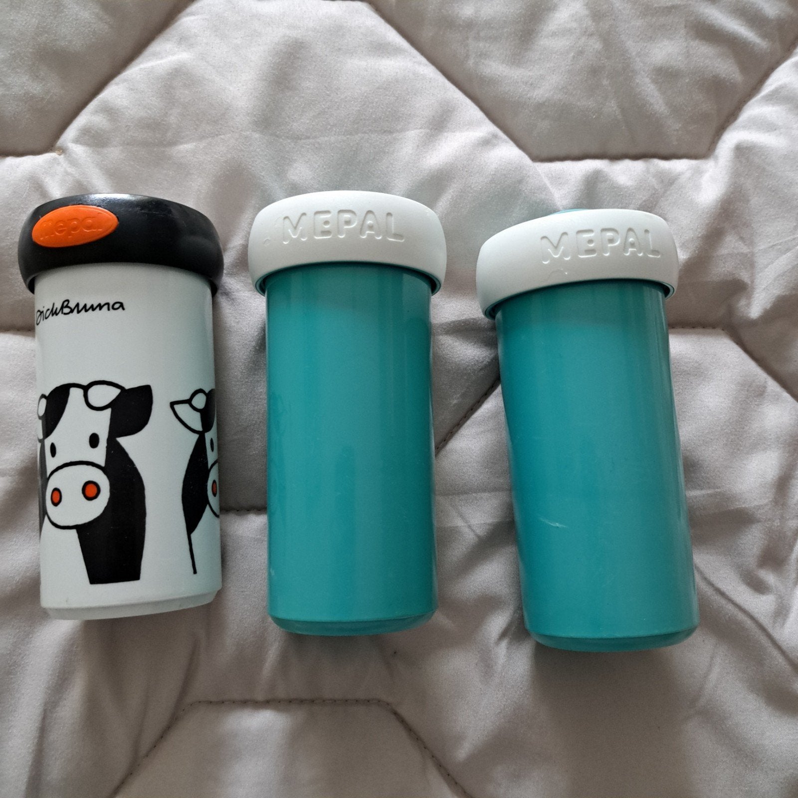 Mepal Rosti Beker Nijntje Koe en 2x Mepal Rosti Beker Aqua, Ophalen of Verzenden, Gebruikt
