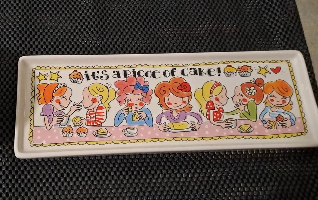 Blond Amsterdam Cakeschaal en dienblad 'It's a Piece of Cake, Keramiek, Ophalen of Verzenden, Modern, Blond Amsterdam