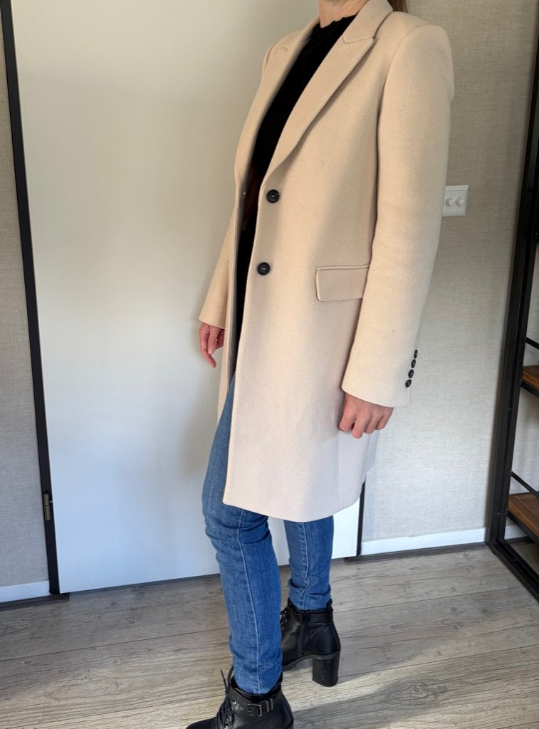 Beige jas manteco wol, Verzenden, Nieuw, Maat 36 (S), Zara