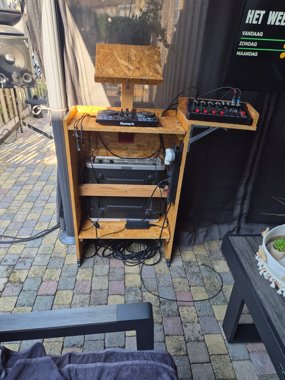 Mooi pa set incl dj booth, Ophalen, Zo goed als nieuw, Minder dan 500 watt, P.A.