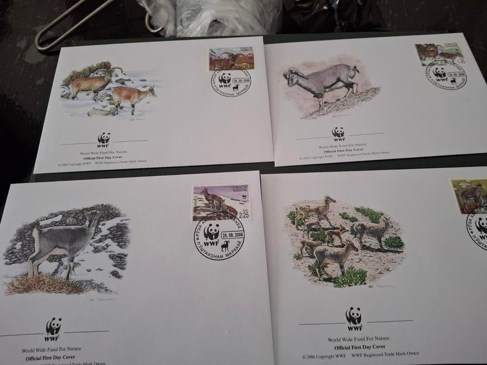4 EERSTE DAG ENVELOPPE WWF, Postzegels en Munten, Postzegels | Eerstedagenveloppen, Ophalen of Verzenden, Onbeschreven, Nederland