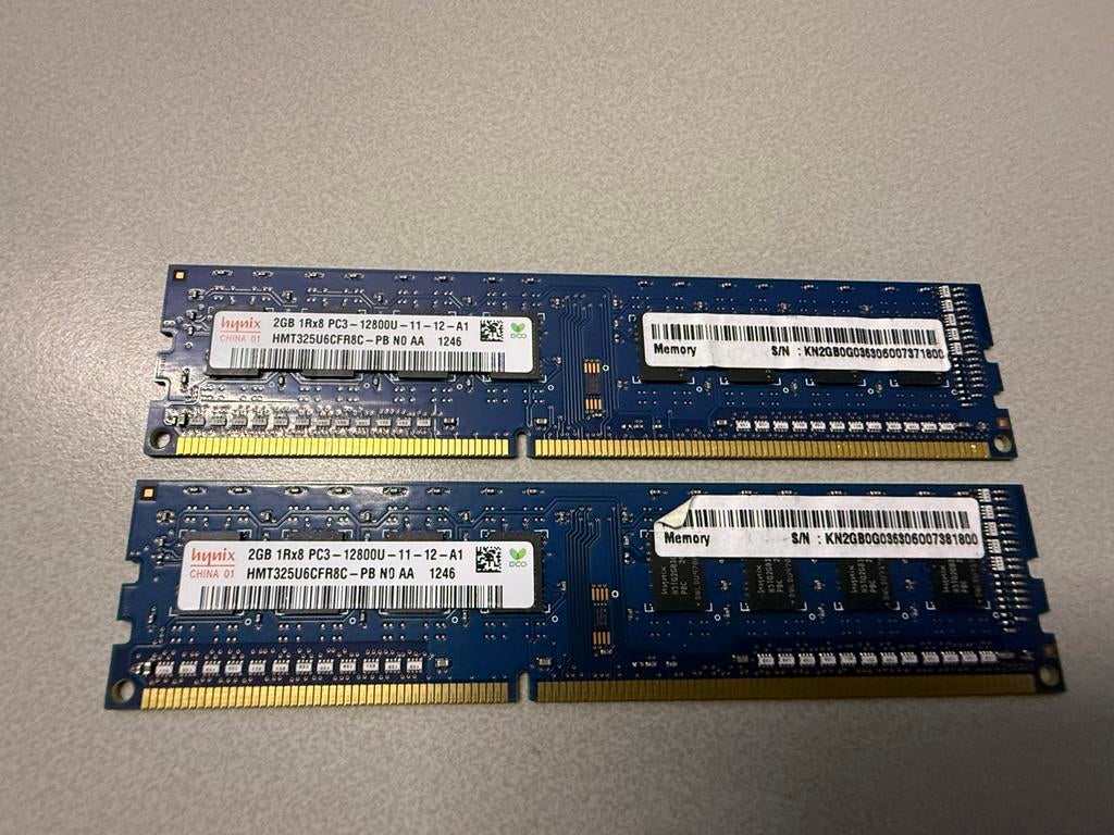 2GB DDR3 PC3-12800U Geheugenkaart, DDR3, Ophalen of Verzenden, Zo goed als nieuw, Desktop