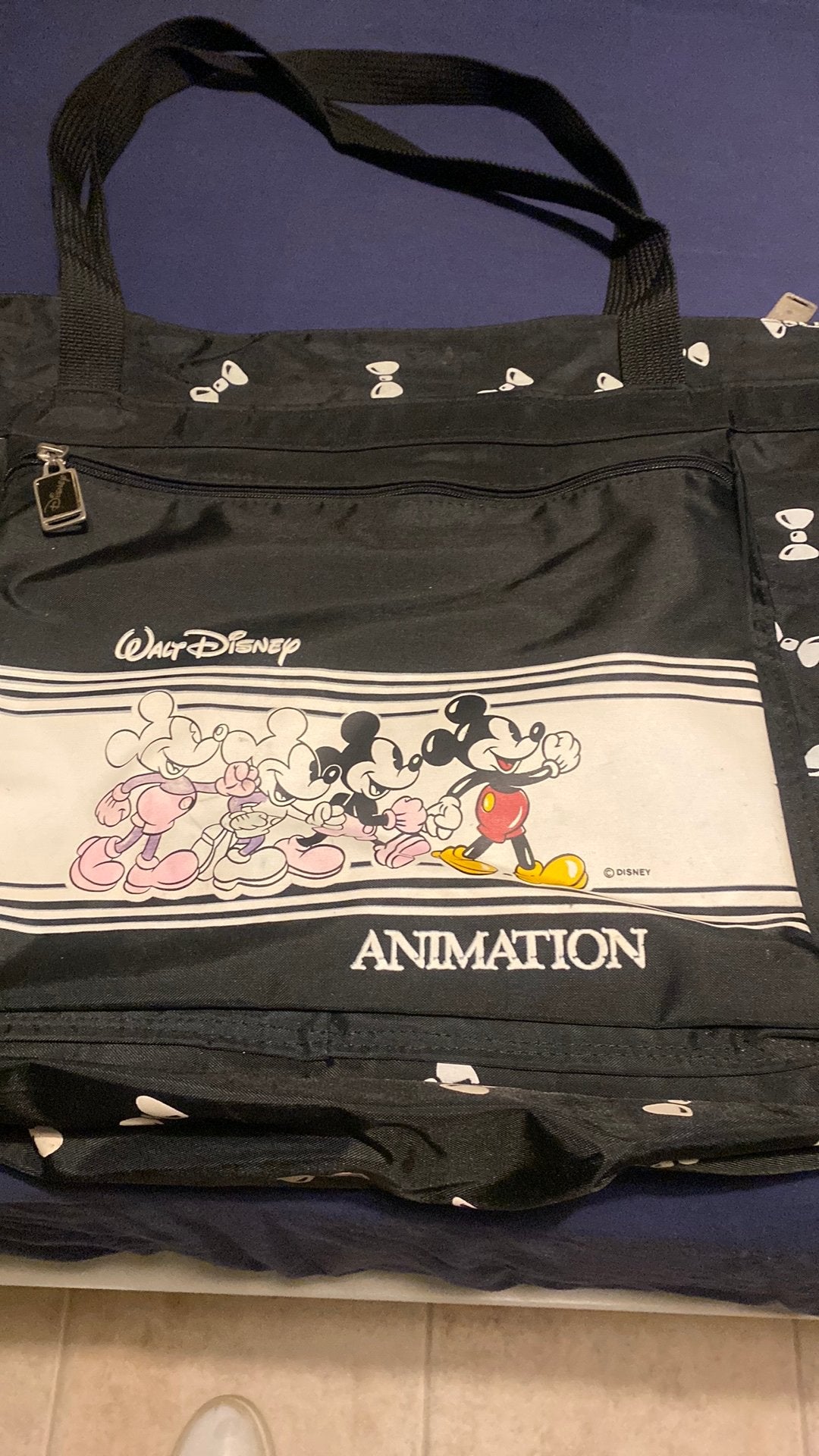 Disney Mickey & Minnie Shopper Tas - Zwart met strikjes, Ophalen of Verzenden, Gebruikt, Zwart, Shopper