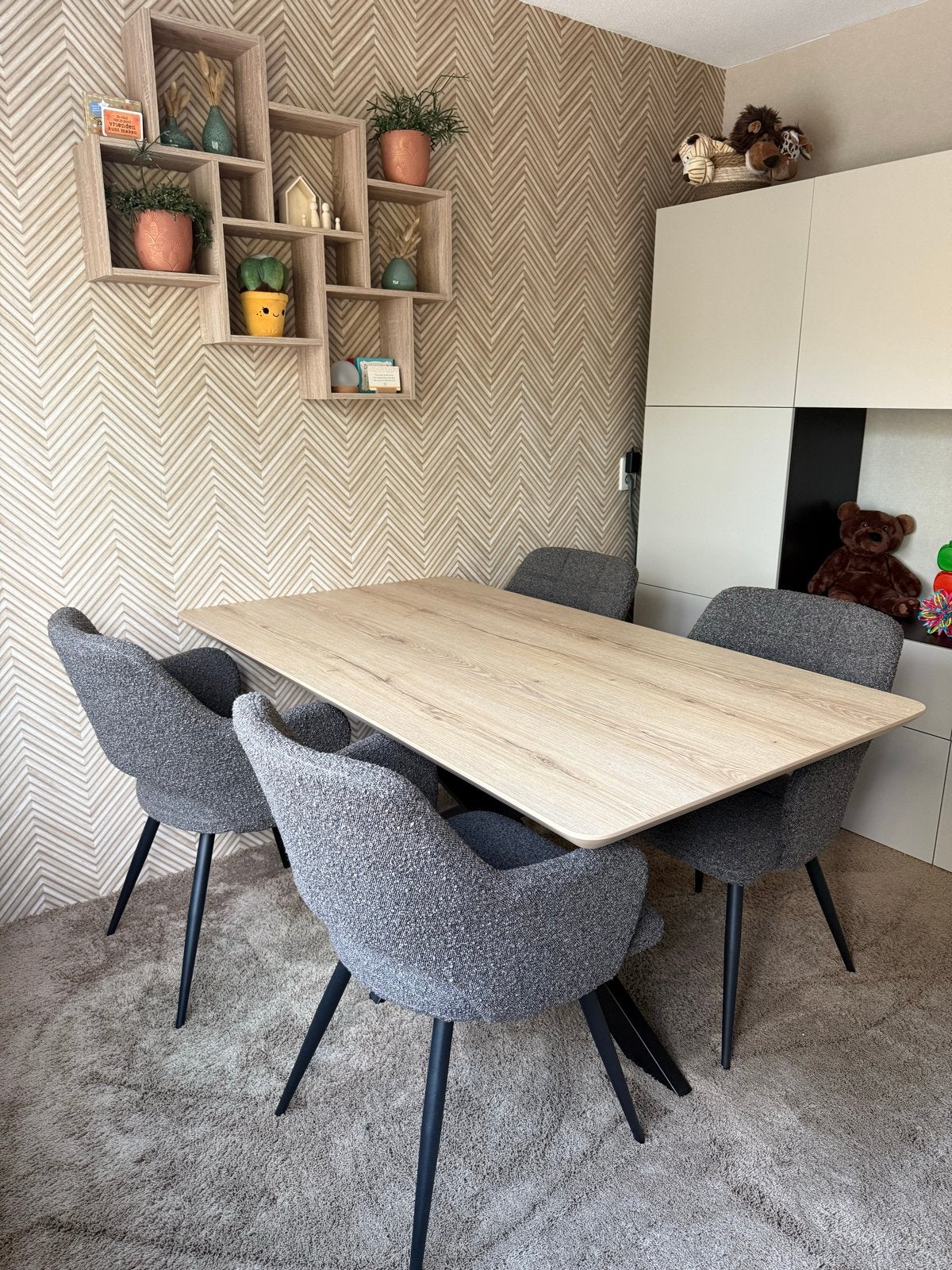 Mooi kuipstoeltjes voor bij eettafel (zgan), Huis en Inrichting, Stoelen, Ophalen, Zo goed als nieuw, Vier, Grijs
