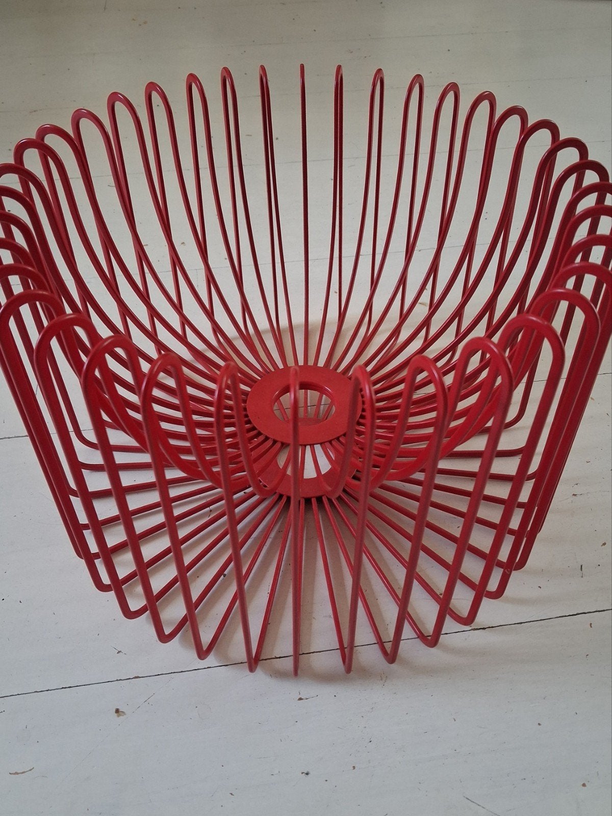 vintage,rood,trading,draadmand,fruitschaal,lampekap,ikea,90e, Overige typen, Rond, Ophalen of Verzenden, Zo goed als nieuw