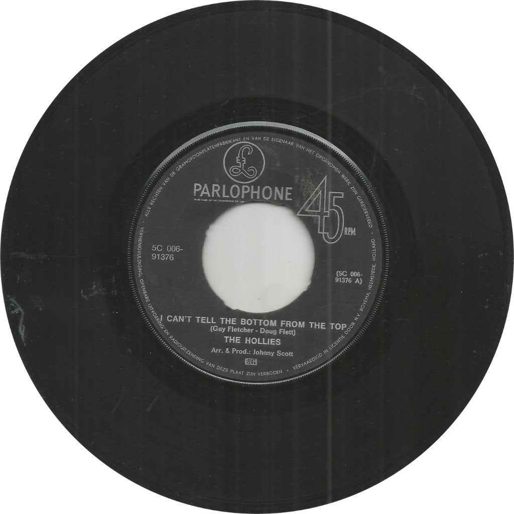 The Hollies ‎– I Can't Tell The Bottom From The Top (1970), Cd's en Dvd's, Originele persing, 7 inch, Single, Ophalen of Verzenden