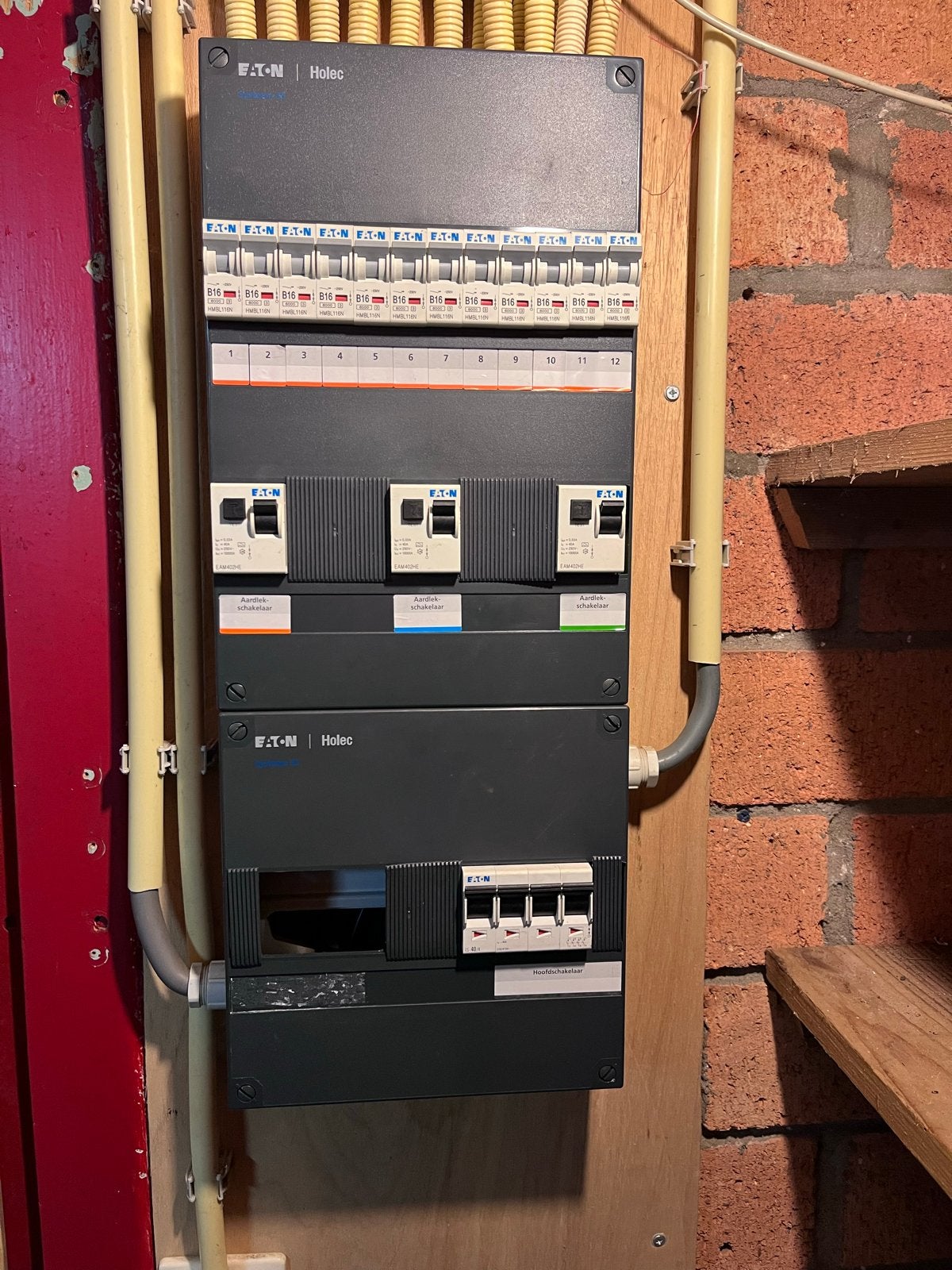 Eaton Holec Groepenkast met 3 Aardlekschakelaars, Doe-het-zelf en Verbouw, Ophalen of Verzenden, Gebruikt, Eaton, Groepenkast