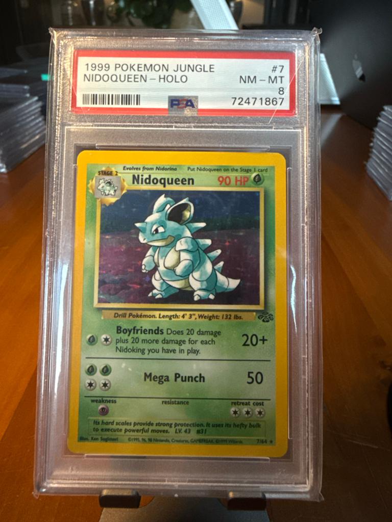 Nidoqueen #7 - Jungle (1999) - PSA 8, Ophalen of Verzenden, Zo goed als nieuw, Losse kaart, Foil